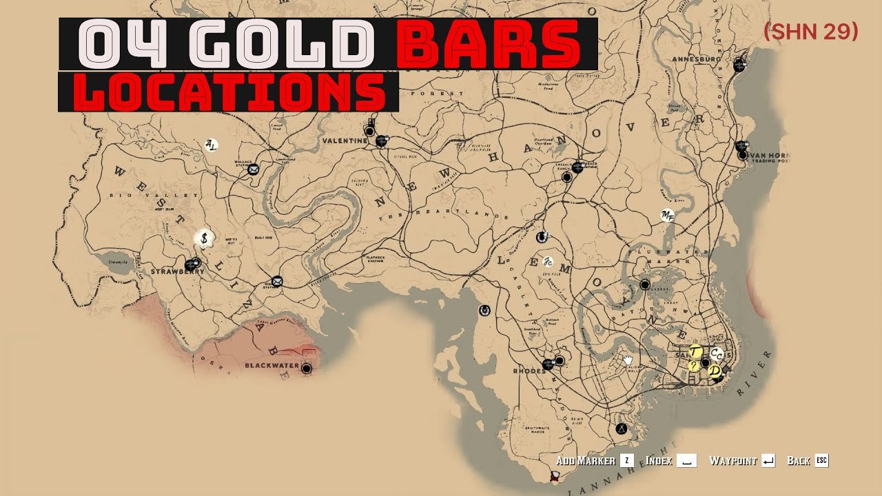 Red dead 2 where to shops gold bars